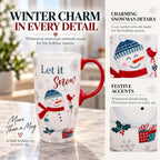 Topadorn Christmas Ceramic Travel Mug, 17oz , Snowman, Let It Snow - Image 5