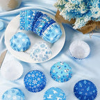 SANNIX 450pcs Winter Christmas Cupcake Liners Snowflakes Cupcake Wrappers - Image 4