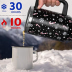 Christmas Tumbler with Handle and Straw Lid 40 oz,Cute Christmas Gifts for Women Candy Cane Snowflakes Vacuum Insulated Leak Proof Tumbler,Winter Holiday Accessories Stainless Steel Coffee Cup Mug - Image 5
