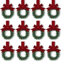 Retrowavy 12 Pcs Small Christmas Kitchen Cabinet Wreaths with Ribbon by Retrowavy