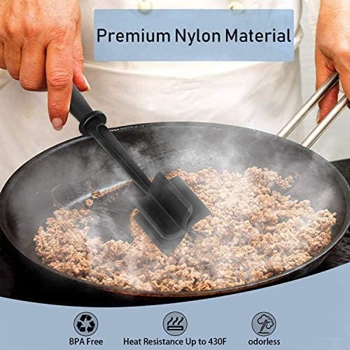 2 Pack Meat Chopper, 5 Curve Blades Ground Beef Masher, Heat Resistant Meat - Image 4