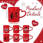Graduation Coffee Mug Set of 6, 10 oz Red Ceramic Enamel Mugs with Handle, Class of 2026 & Congrats Grad Designs, Graduation Party Supplies, Grad Gift Cups for Coffee Tea Cocoa - Image 2