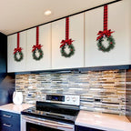Retrowavy 12 Pcs Small Christmas Kitchen Cabinet Wreaths with Ribbon - Image 3