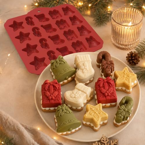 3D Christmas Silicone Molds, Xmas Baking Mold for Cakes, Handmade Soap, Chocolate, Jello, Candy and Candles - Image 3