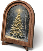 Winter Christmas Tree Arched Table Sign, Rustic Farmhouse Holiday Decor by HPCHENG