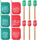 12 Pcs Christmas Silicone Spatula Pot Holder Set Xmas Baking Gift, Classic by Zhehao