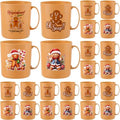 Potchen 24 Pcs Christmas Plastic Mugs Bulk 12 oz, Gingerbread Man by Potchen