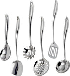 VALESKA 6PCS Stainless Steel Cooking Utensils Set, Metal Kitchen Utensils Set by VALESKA