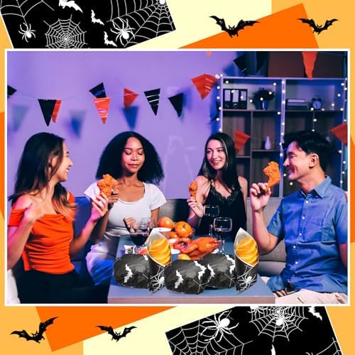 Marspark 100 Sheet Halloween Wax Paper Spider Web for Food 11.4 x 11 Inch - Image 5
