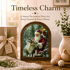 Santa Reindeer Arched Table Sign, Christmas Farmhouse Shelf Decor - Image 3