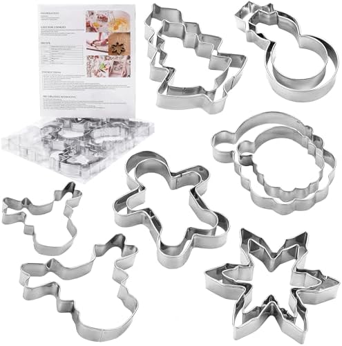 MrCookie 4" Large Christmas Cookie Cutters Set,Thickened Stainless Steel by MrCookie