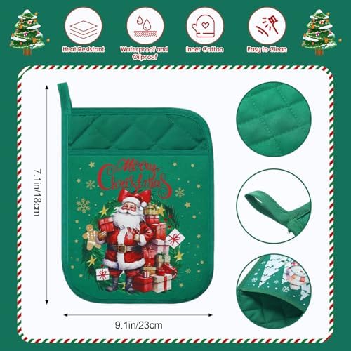 12 Pcs Christmas Silicone Spatula Pot Holder Set Xmas Baking Gift, Vibrant - Image 3