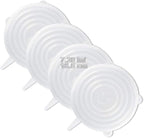 LELE LIFE 4 Pack Same Size Silicone Stretch Lids, Thicker Reusable Sturdy by LELE+LIFE