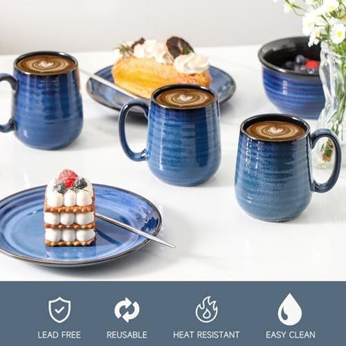 HASENSE Coffee Mugs, Reactive Glaze Coffee Cup Set of 6 - Image 5