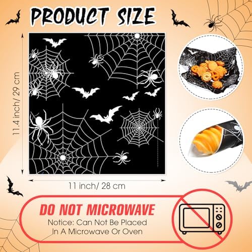 Marspark 100 Sheet Halloween Wax Paper Spider Web for Food 11.4 x 11 Inch - Image 3