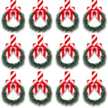 Retrowavy 12 Pcs Mini Christmas Kitchen Cabinet Wreaths with Candy Cane Bow by Retrowavy