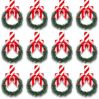 Retrowavy 12 Pcs Mini Christmas Kitchen Cabinet Wreaths with Candy Cane Bow by Retrowavy