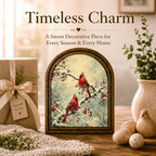 Winter Cardinal Arched Table Sign, Christmas Farmhouse Shelf Decor - Image 3