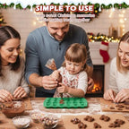 HKNMTT Christmas Silicone molds for Xmas Candy Chocolate Wax Decor, 60 Cavity 11 Shapes Gummy Mould, Including Tree Santa Cane Hat Socks Elk Gingerbread Man Bell Glove Snowman Food Grade DIY Set - Image 6