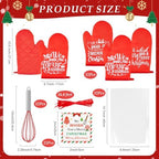 LemonRoad 12 Sets Christmas Whisk Baking Gift Set, Exquisite, Red - Image 2