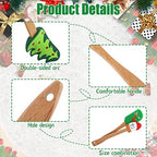 Patelai 6 Pcs Christmas Silicone Spatulas with Wooden Handle,Vivid Style - Image 3