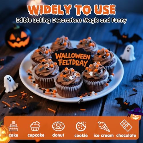 Edible Halloween Pumpkin Sprinkles,Fall Sprinkle for Cake Decorating,130g - Image 5