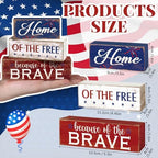 Moucuny 4 Pcs 4th of July Patriotic Table Decorations Wooden Signs - Image 2