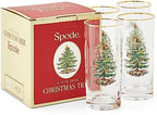 Spode Christmas Tree 15oz Highball Glasses, Set of 4 - Gold-Rimmed Elegant Holiday-Themed Glassware, Festive Holiday Drinkware for Christmas Parties, New Year’s Toasts & Festive Occasions - Image 2