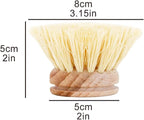 AMERWASH PLUS Classic Dish Brush Replacement Head 3 Packs, Natural Bristle - Image 5