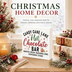 Candy Cane Lane Hot Chocolate Bar Sign, Christmas Coffee Bar Wood Box Decor - Image 2
