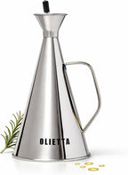 Olietta Olive Oil Dispenser Bottle Stainless Steel Non Drip Leak Proof No Mess by Olietta