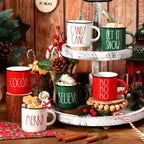 6 Pcs Christmas Mini Coffee Mugs Red White Hot Cocoa Coffee Cups - Image 6