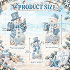 Suzile 3 Pcs Christmas Costal Snowman Table Decorations Winter Indoor Decor - Image 3