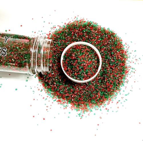 Edible Red and Green Sanding Sugar Sprinkles 142g/ 5.01oz Christmas Themed Sanding Sugar for Baking and Decorating Topping Cake Cookie Cupcake Topper Ice Cream Supplies - Image 2