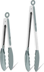 TeamFar Kitchen Tongs, Heat Resistant Silicone Tongs, Locking Design & by TeamFar