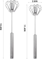 Semi-automatic Whisk, Stainless Steel Egg Beater, Versatile Milk Frother - Image 3