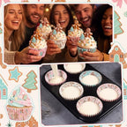 Yungyan 400 Pcs Gingerbread Cupcake Liners, Christmas Baking Supply, Pastel - Image 5