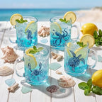 Tioncy 4 Pcs Coastal Mugs Blue Sea Turtle Coffee Mugs 12 oz Summer Beach Ocean Animal Cup Coastal Gift Decorative for Women Everyday Use Housewarming New Home Gift - Image 3