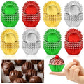 400pcs Christmas Mini Foil Cupcake Liners Golden Red Green Silver by AUGSUN