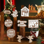 Funnymoom 17 Pcs Christmas Christian Tiered Tray Decor Set Jesus Tray Decor - Image 6