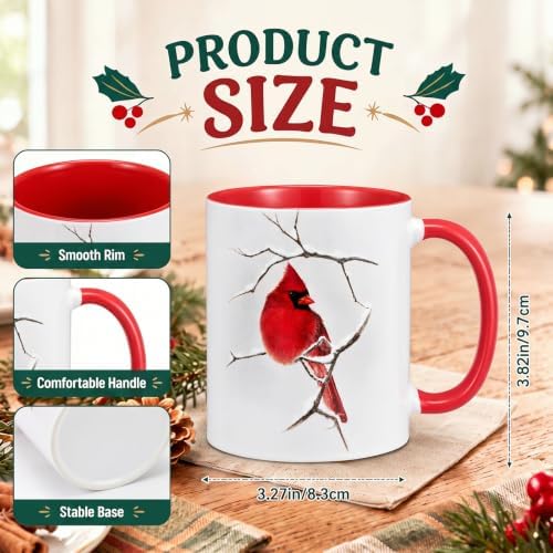 6 Pcs Christmas Cardinal Gift Mug 11oz for Women Mom - Image 2