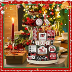 Funnymoom 17 Pcs Christmas Tiered Tray Decor Xmas Winter Tiered Tray Decor - Image 5