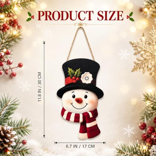 Christmas Decorations - Winter Snowman Wooden Welcome Sign for Front Door - Image 3