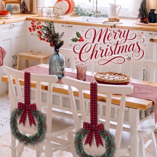Retrowavy 12 Pcs Christmas Kitchen Cabinet Wreaths with Ribbon Small Wreath - Image 6