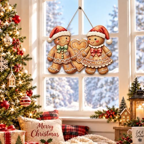 Gingerbread Christmas Decorations Gingerbread Boy Girl Heart Cookie Sign - Image 6