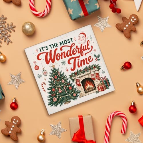Christmas Home Decorations Indoor, It's The Most Wonderful Time Wood Sign - Image 4
