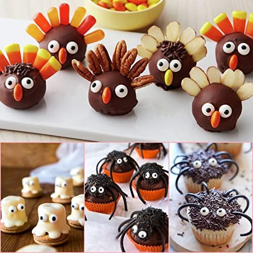 Sentovac 7mm Candy Eyeballs Eyes Edible Sugar Sprinkles Cookie Cake Cupcake Toppers Decorations Small Candy Eyes for Christmas Halloween Easter Cake Decorations Supplies - Image 7