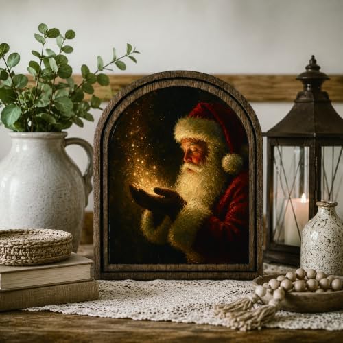 Santa Magic Arched Table Sign, Christmas Farmhouse Shelf Decor - Image 7