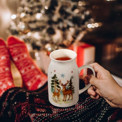 Hushee Christmas Mugs Set of 4 with Gift Box, 13.5 oz, Watercolor - Image 5