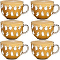 Sliner 6 Pcs Halloween Glass Coffee Mugs, 16 oz Ghost Irish Cups by Sliner